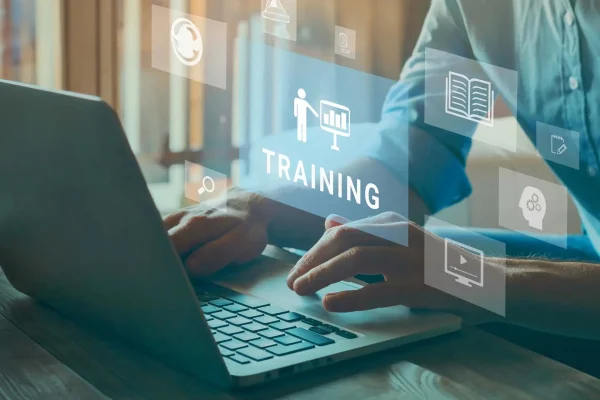 Healthcare provider accessing patient records in DC2Vue EHR